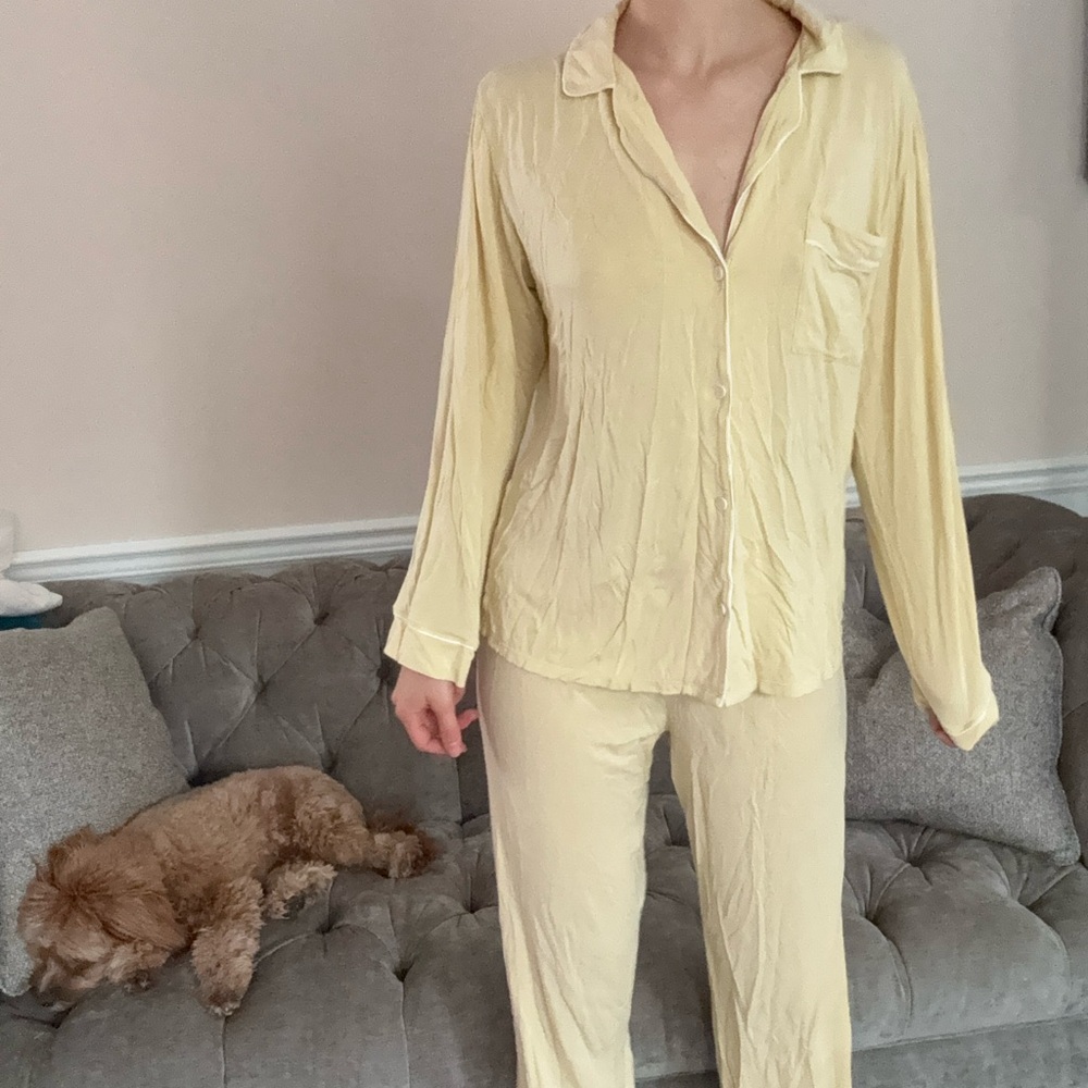 Eberjey Cream Pajama Set for Cozy Lounging